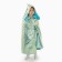 Carnival cloak, satin, color gold pattern on blue, length 100cm