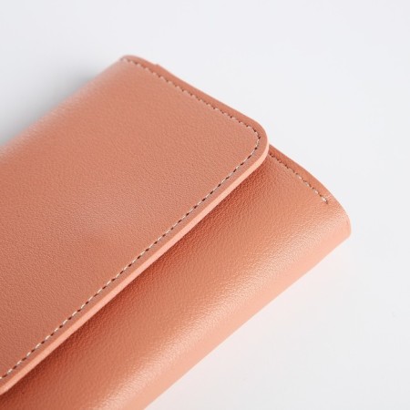 Women's wallet on the button, pink color-2