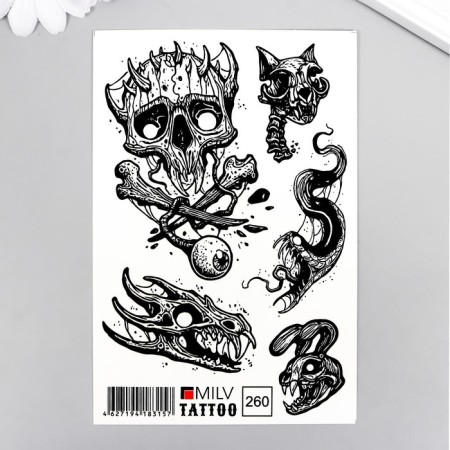 Tattoo on the body "horror" 10x15 cm