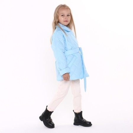 Children's jacket is quilted, the color is blue, height is 116 cm-2