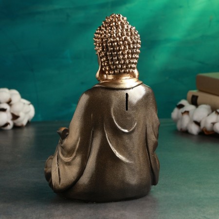 Piggy bank "Buddha with lotus" bronze, 28cm-3