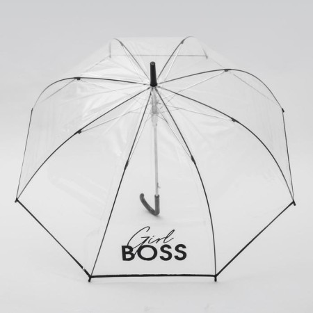 Umbrella women's dome Girl Boss, 8 spokes, D = 88 cm, transparent-1