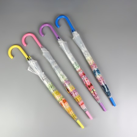 Umbrella - a semiautomatic “flowers” ​​cane, 8 spokes, r = 40/58 cm, d = 116 cm, color mix-3