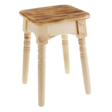 Stool "Classic", natural pine, burned seat