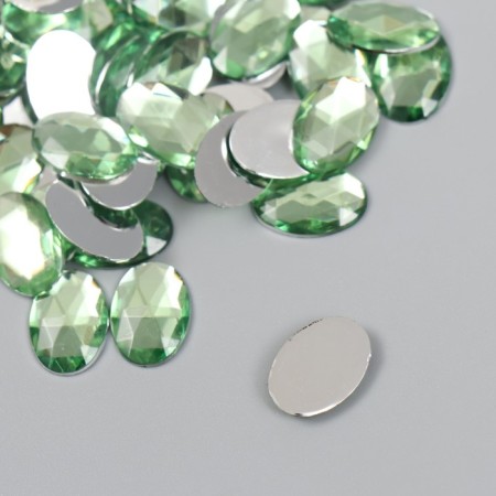 Decor for creativity Plastic "Rhil of oval. Light green" set of 150 pcs 1x1.4 cm-1