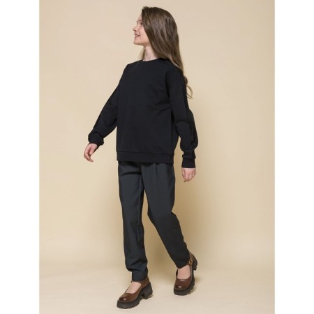 Sweatshirt for girls, height 140 cm, black color-8