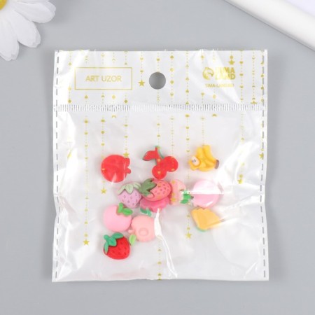 Decor for creativity plastic "Fruit-berry assorted" set of 12 pcs 1.5x1.2 cm-3