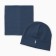 Kit for children (hat, snood) for a boy, jeans color, size 50-52