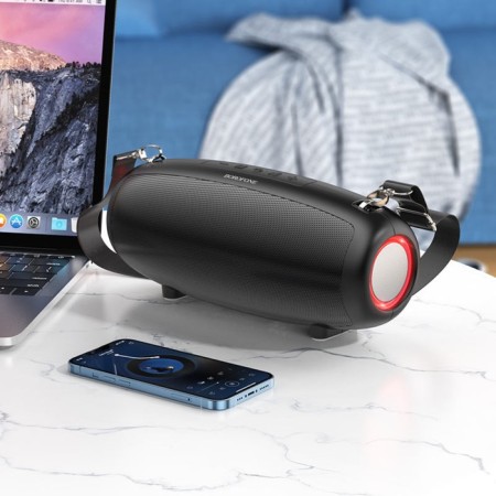 Borofone portable column BP13.10 W, 1500 mAh, BT5.3, TFCARD, USB, AUX, FM radio, black-4