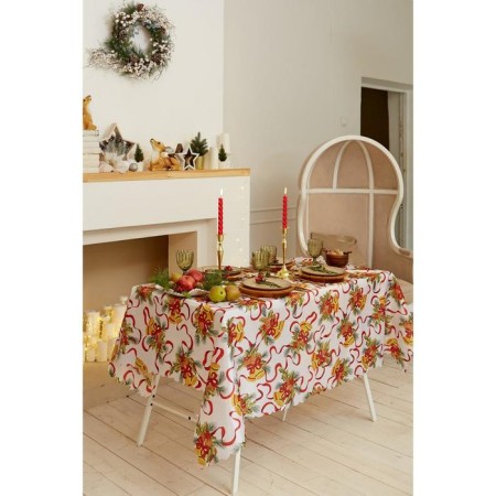 The tablecloth of the New Year's share "New Year's bells" 145*300 +/- 2 cm, 100% p/e-1