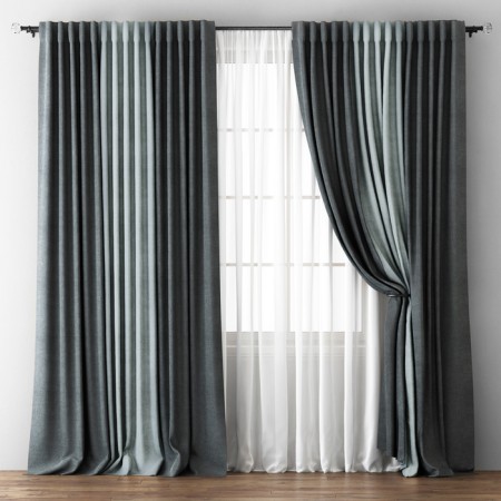Kirsten curtain set, size 170 x 270 cm, wet asphalt / gray