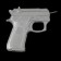 Pan "Pistol", chromium color, 4 × 15 × 13 cm