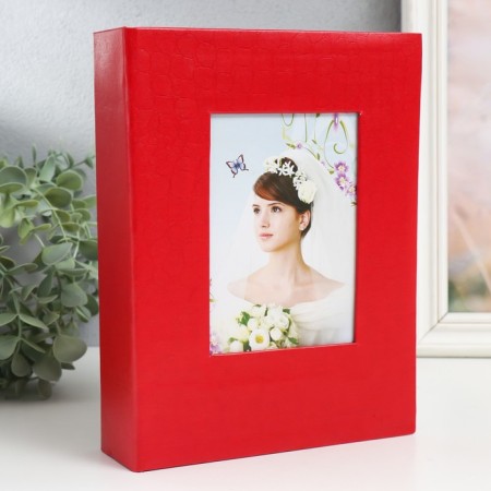 Photo album for 200 photos 10x15 cm, frame 9x13 cm "Python leather" leather mix 23x17x5.5 cm-1