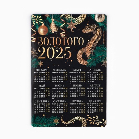 Magnes-calendar 2025 "Golden Year", 12 x 8 cm-1