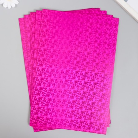 Foamiran hologram "bright pink" 1.8 mm set of 5 sheets 20x30 cm-1