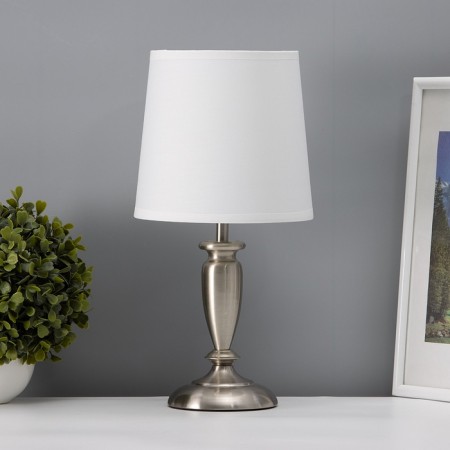 Bulbed lamp with lampshade Risalux "Flex", E27, 40 W, silver, 17 × 17 × 35 cm-2