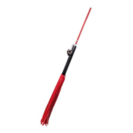 Pecado BDSM label, black handle, red whips, genuine leather-1