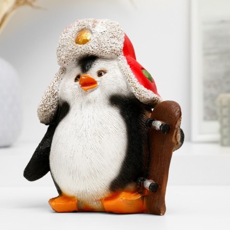 New Year's piggy bank "Penguin with board" 18x16x12cm-1