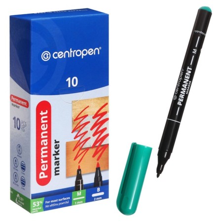 Permanent marker 2.0 mm centropen 2846, line 1 mm, green color-3