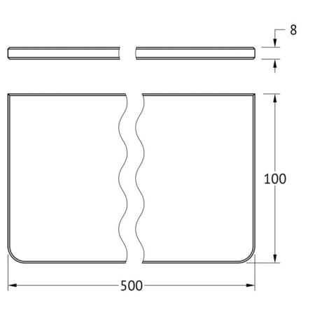Bathroom shelf, width 50 cm, matte glass-1