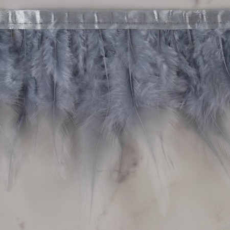Braid with feathers of a rooster, 10-15 cm, 5 ± 0.5 m, color gray color-2