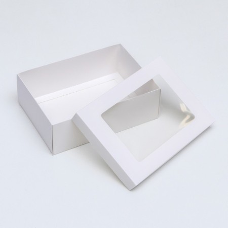 Folding box "white", with a window 21 x 15 x 7 cm-3