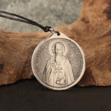 The icon-suspension of the Sergius of Radonezh and the Keeper Angel, 12g, 33x30 mm, southeast. Melchior
