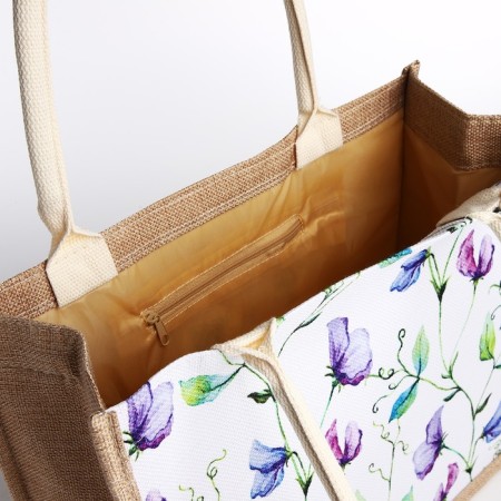 Shoper without fasteners, beige color/multi -colored-2