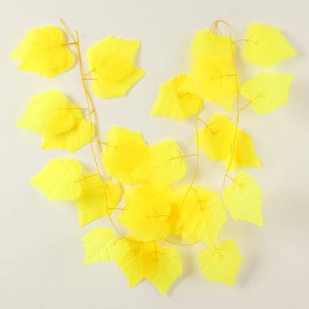 Decor "Girland from the leaves" Length: 2.4 m, width: 26 cm, yellow color-4