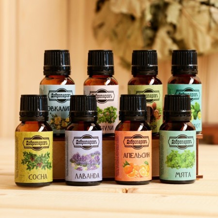 A set of essential oils 8 pcs orange, bergamot, cedar, lavender, pine, mint, patchouli, eucalyptus, 17 ml-1