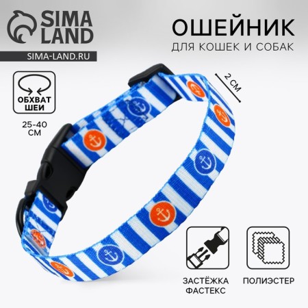 Collar "for a big trip", fastener - fastx, 2 cm 25-40 cm