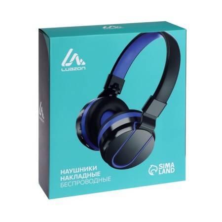 Wireless headphones Luazon HQ-3, folding, microphone, microSD, black and blue-11