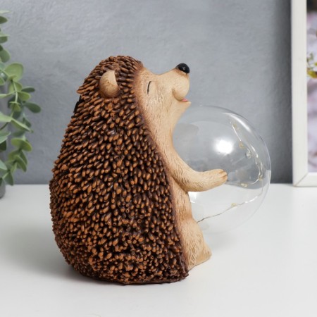 Souvenir Polystone Light "Hedgehog and soap bubble" from the solar battery 15.5x12x17 cm-1