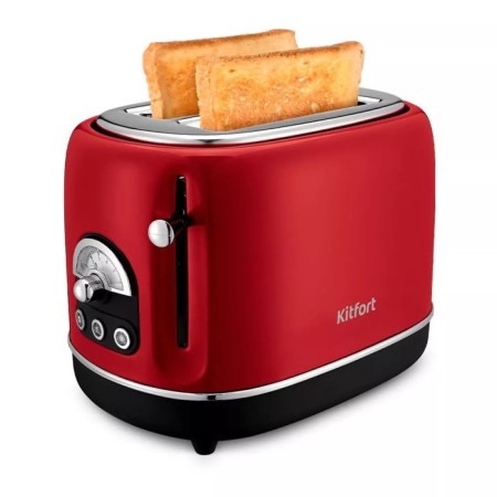 Toster KitFort KT-4004-1, 815 W, 6 fry modes, 2 toasts, red