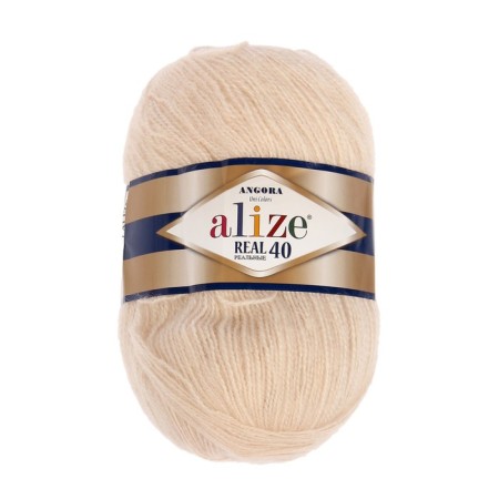 Yarn "Angora Real 40" 60% acrylic, 40% wool 430m/100g (67 milk-beige)-1