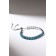 Bracelet with rhinestones "shine" on a puff, blue color in silver
