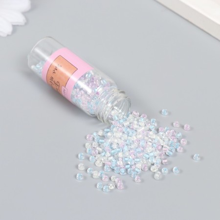 8/0 beads in the bottle "translucent with a centrality. Winter" shines under UV 20 g 6x2x2 cm-1