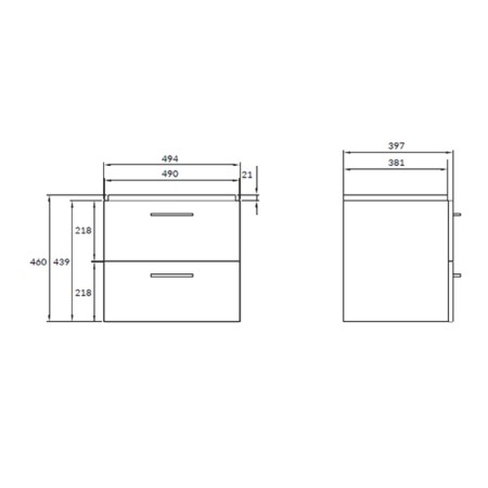 Cersanit Lara 50 sink for COMO 50, suspended, white color-4
