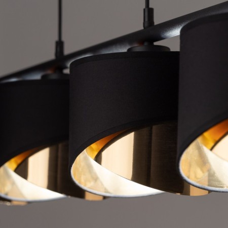 Suspended lamp TK Lighting Grant Black 4825, E27, 4x40W, 950x200 mm, black color-3