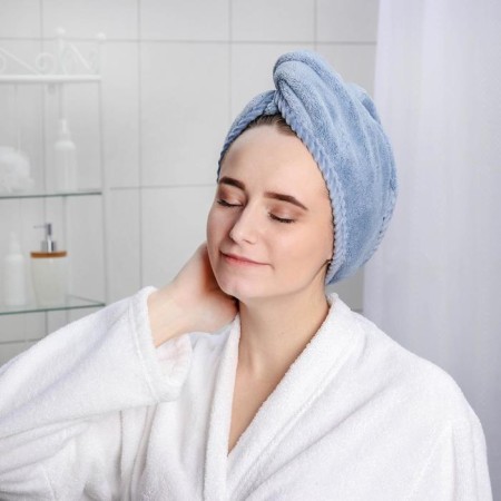 Cup with a button for drying the hair of a share, microfiber, color mix