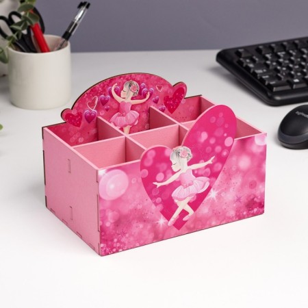 Organizer for storing trifles "Ballerina" 6 departments, 18.7x12.5x12.5 cm-1