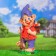 Garden figure "Dwarf with a butterfly", 27x20x55 cm,