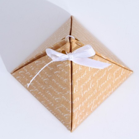 Bonbonniere box, gift packaging, Kraft, 7 x 7 x 7.5 cm-2