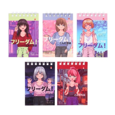 Notepad A7, 40 sheets on the crest Anime Freedom, cover Cover Cardboard, Mix