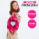 Baby backpack for a girl with sequins "Heart", a lightning department, pink color