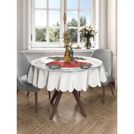 The tablecloth “The Christmas tree is in a hurry to celebrate”, round, Saten, d = 150 cm-2