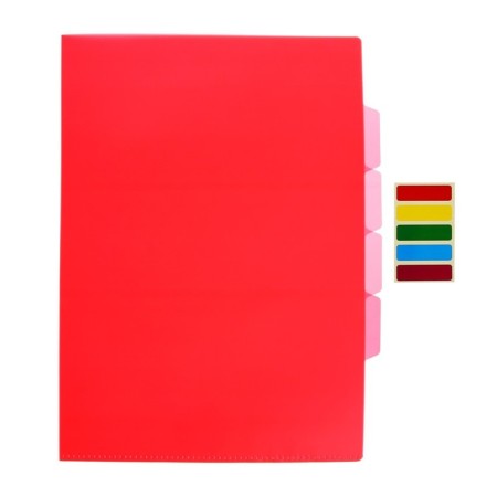 Folder-angle, A4, 150 μm, calligrata, 3 compartments, transparent, red