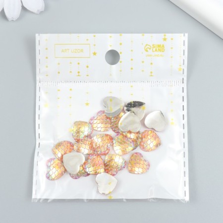 Decor for creativity Plastic "Scales Gold - Heart" 1.2x1.2 cm-3