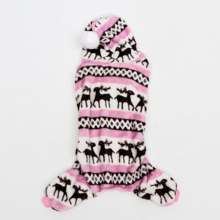 Kombinson "Deer" with a hood, size L (DS 35 cm, og 45 cm, Osh 35 cm), pink-11