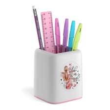 Set of desktop Erichkrause Forte Fashion Girls, 6 items, white with pink insert
